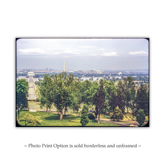 Washington DC Skyline Print – Arlington Cemetery Vintage Photo