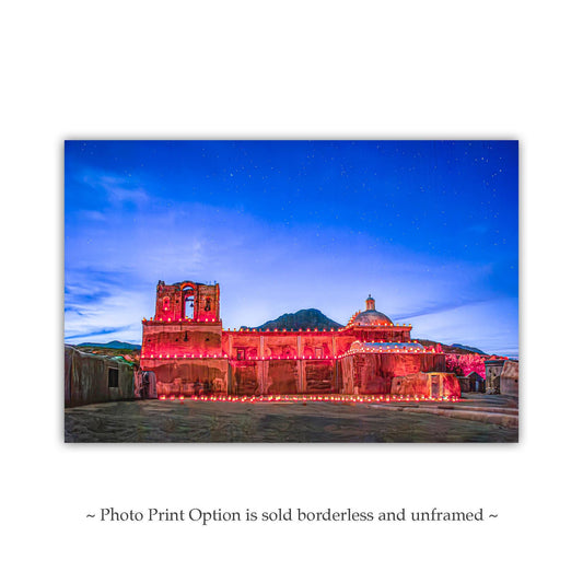 Farolito Church Scene – Arizona Luminaria Night in Tumacacori
