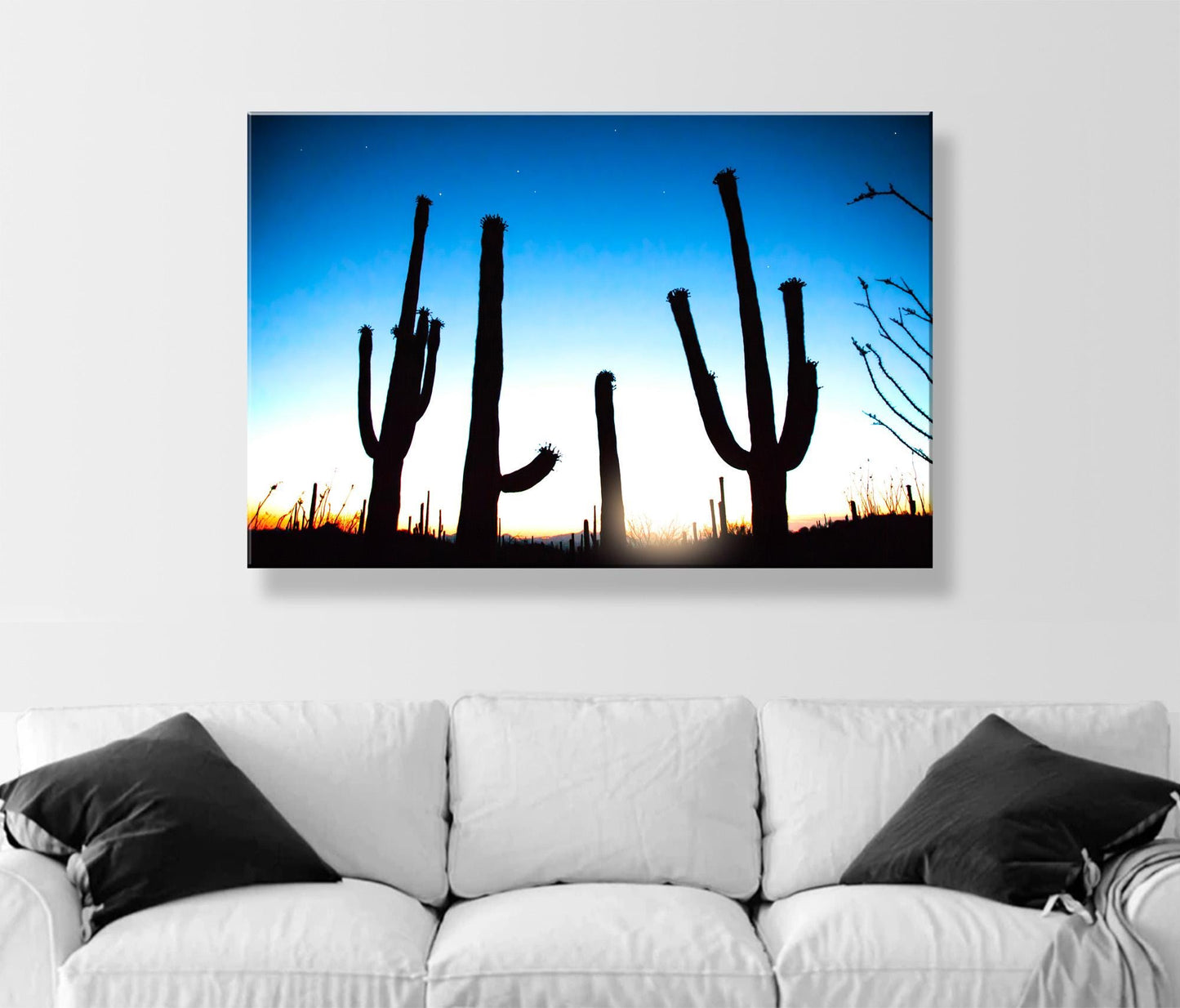 Cactus Sunset Silhouette Print – Arizona Saguaro Desert Wall Art