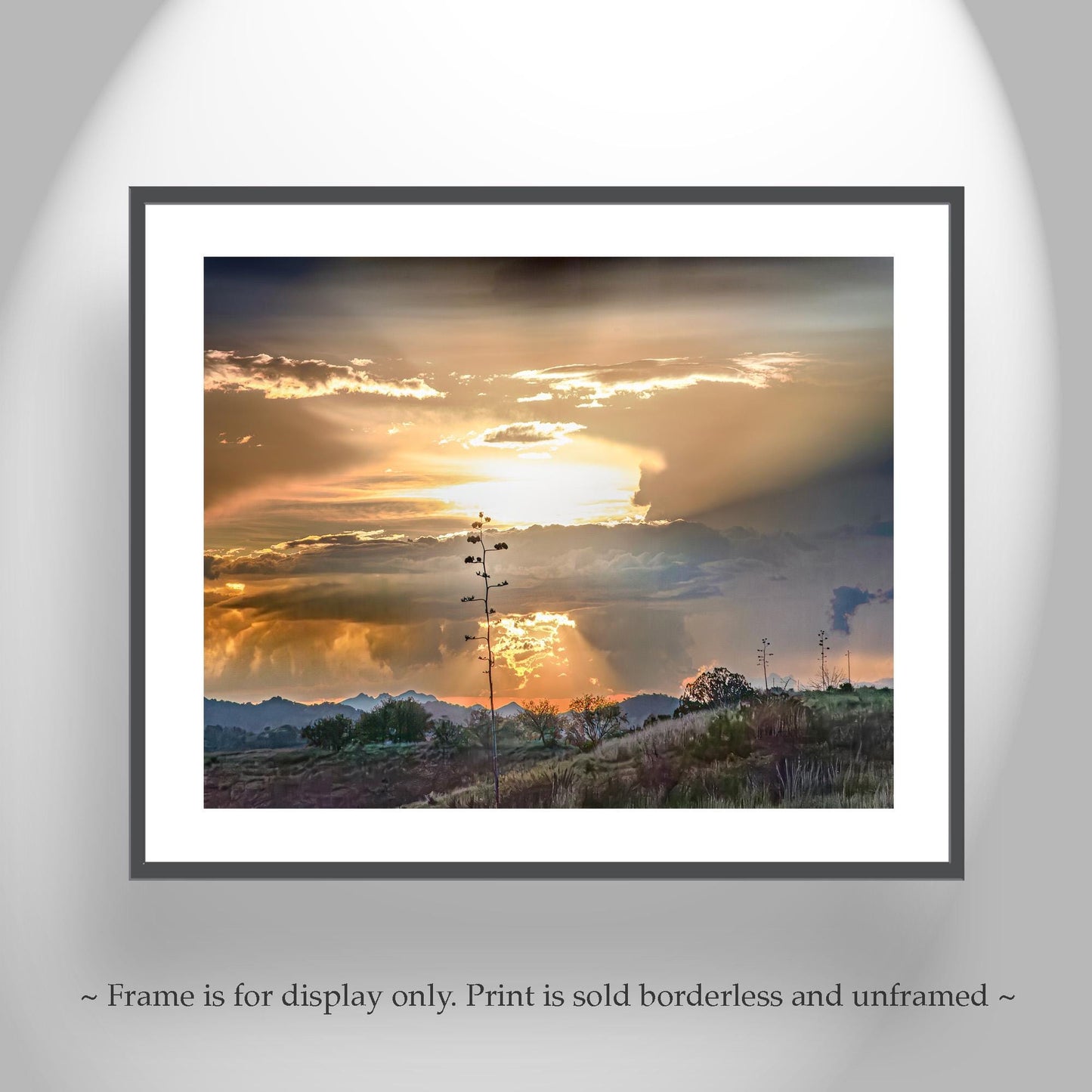 Desert Sunset Storm Cloud Wall Art Print with Tucson Arizona Monsoon