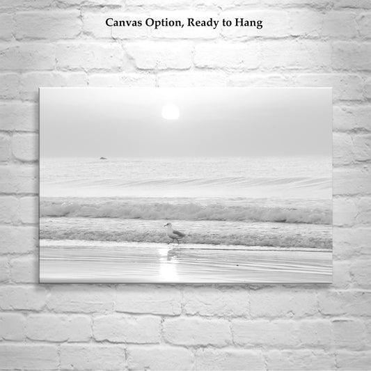 Rhode Island Beach Fine Art - Black & White Atlantic Ocean Wall Print