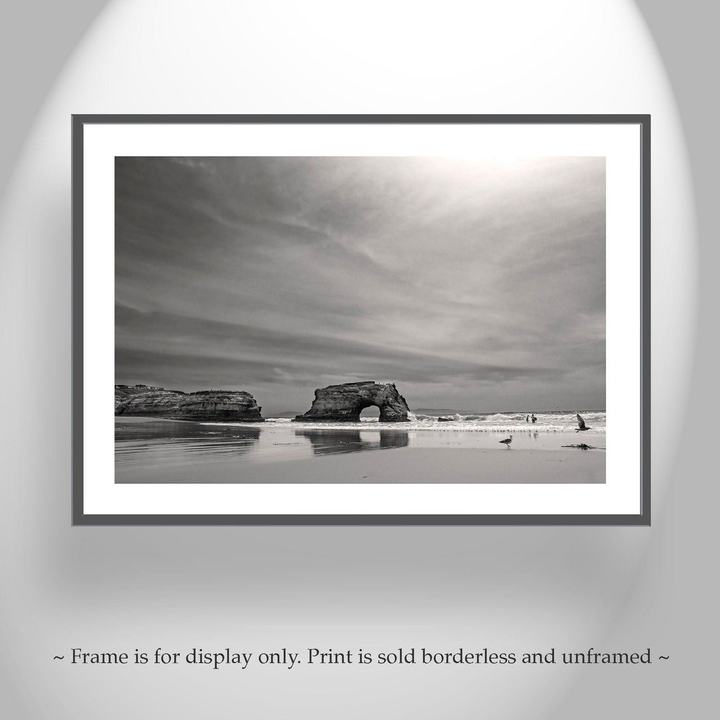 Santa Cruz California Beach and Natural Bridge Art Print Wall Decor