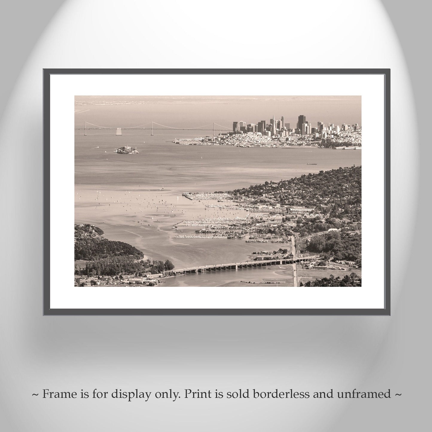 Sausalito Marin County California Canvas Print with Alcatraz Island