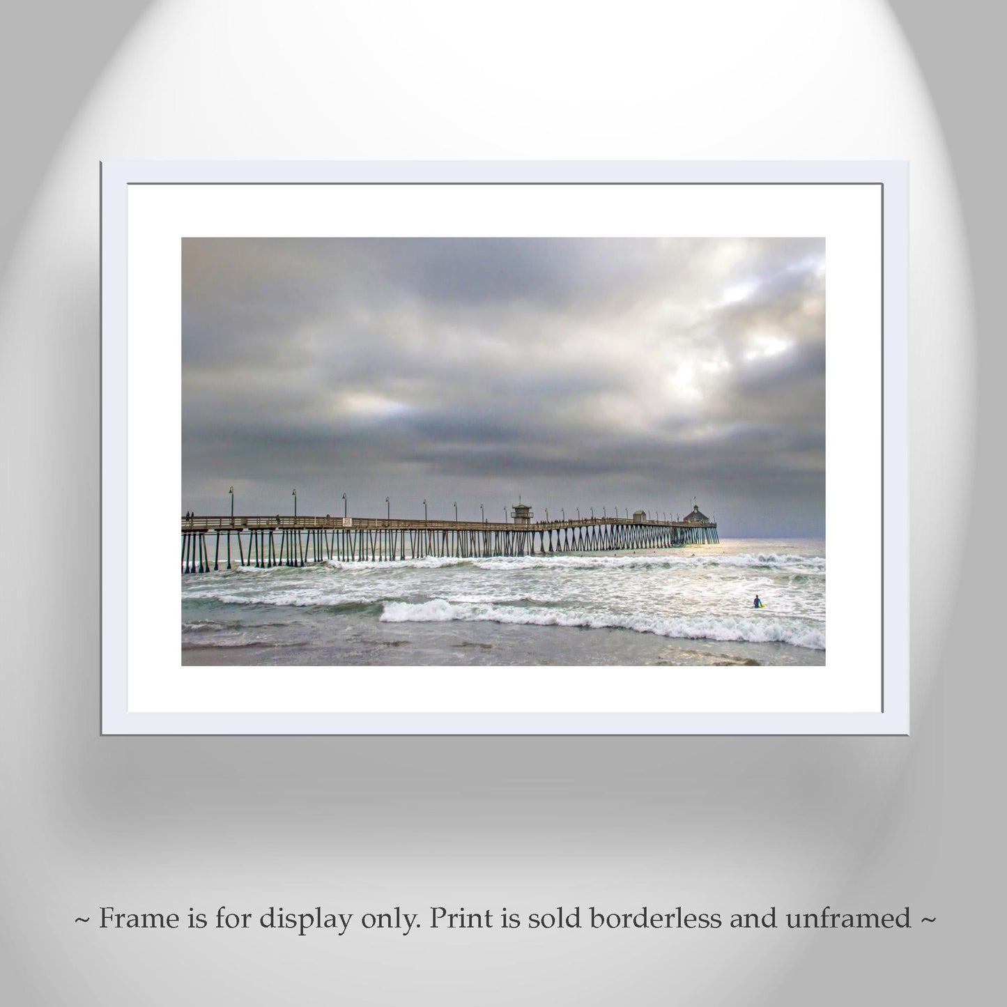 Imperial Beach Pier San Diego Surf Art Print | California Coastal Photography with Surfers | Ocean Wall Decor Gift for Home or Office