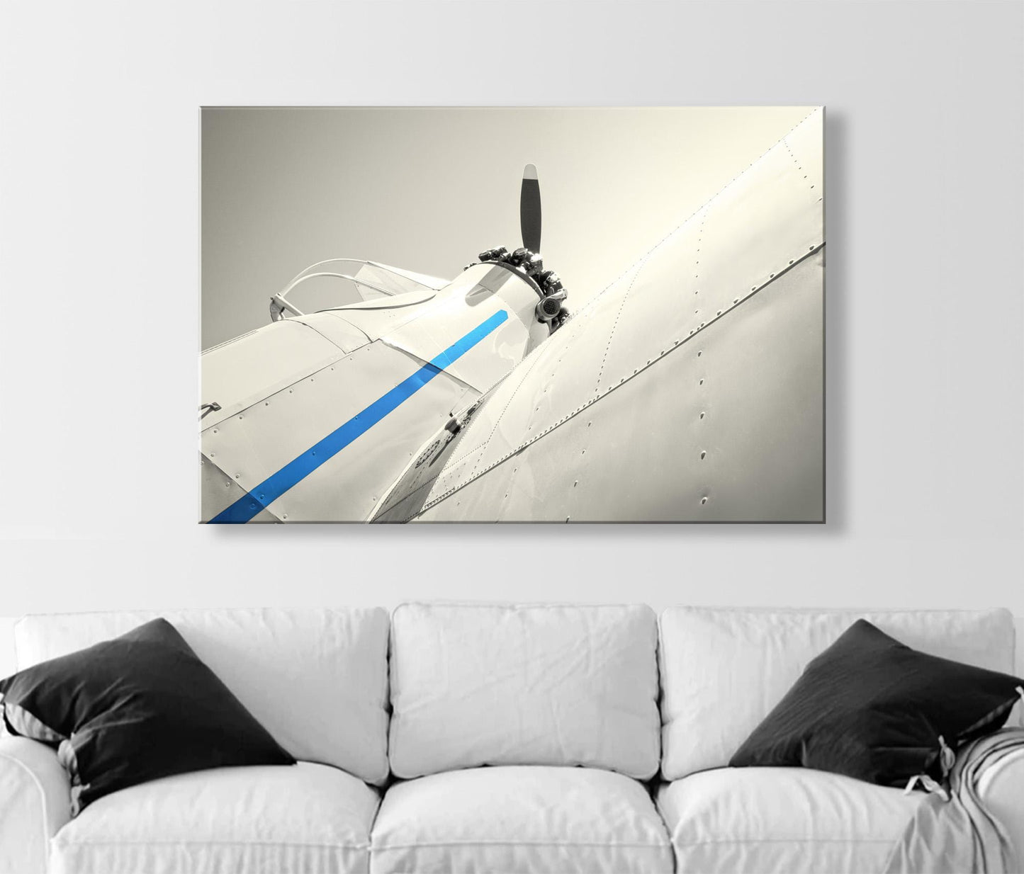 Vintage Airplane Artwork with Crop Duster | Aviation Wall Decor