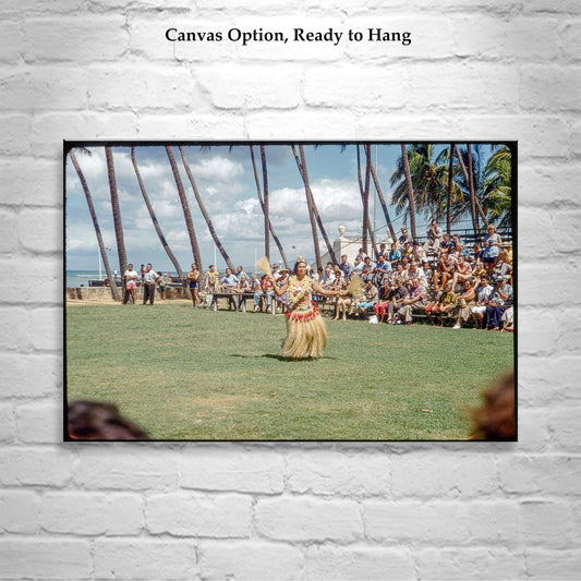Hawaii Hula Dancers Vintage Photo – Authentic Island Wall Art