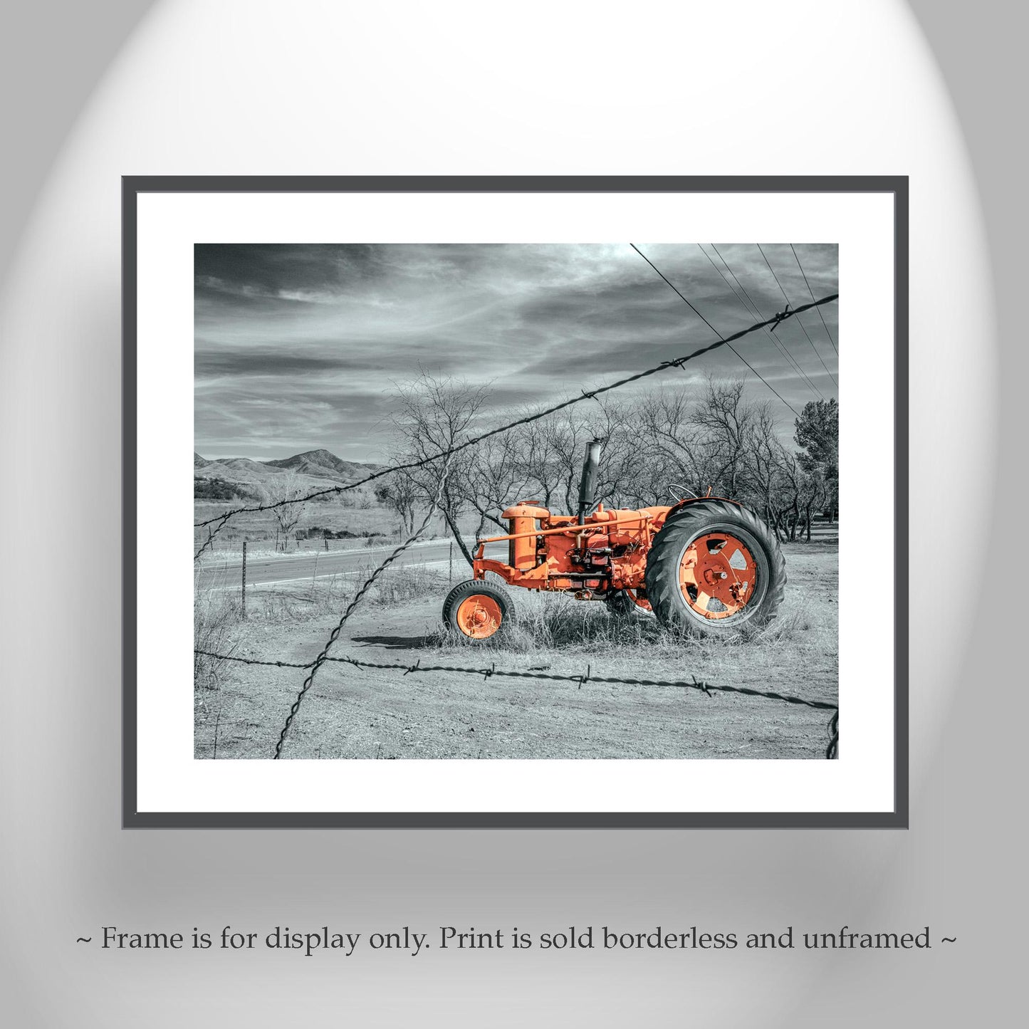 Red Tractor Ranch Art Print – Rustic Nogales Arizona Landscape