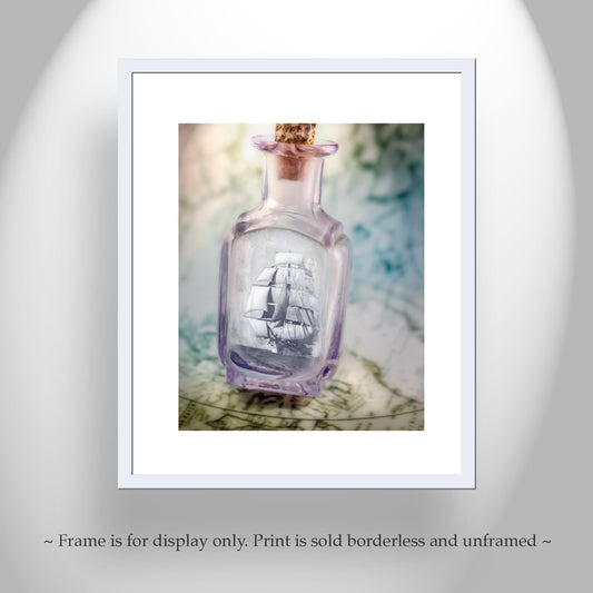 Clipper Ship in a Bottle | Fine Art Romantic Nautical Print