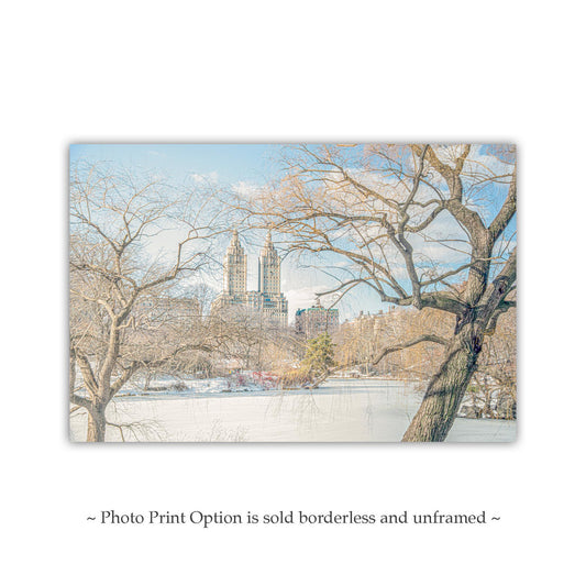 Central Park Winter Art Print with San Remo and Eldorado Twin Towers