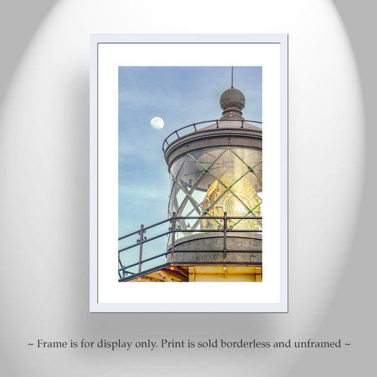 Point Cabrillo Lighthouse & Moon – Mendocino Coast Art Print