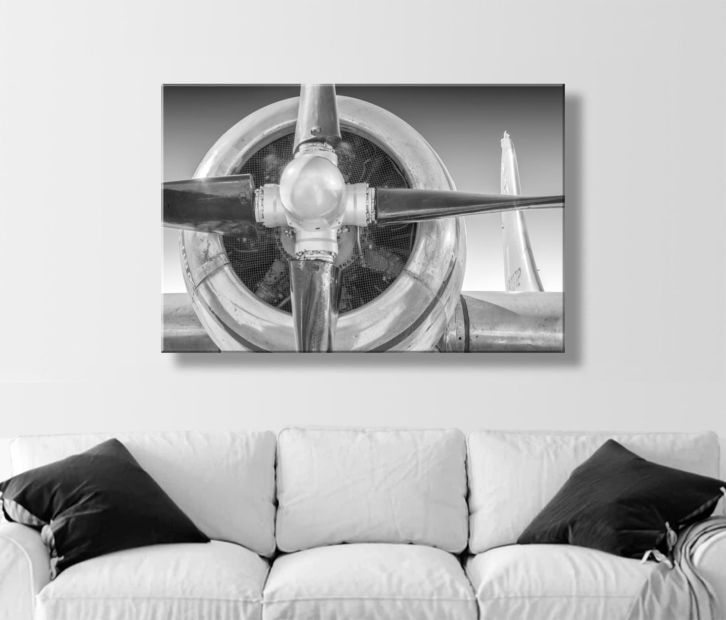 Boeing Superfortress WWII Warbird Art Print in Black and White