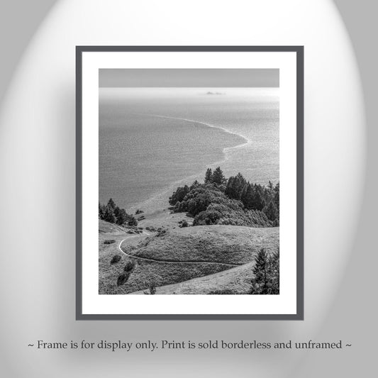 Mount Tamalpais Black & White Art Print – Marin County California Coast