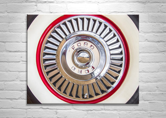 Ford Thunderbird Art Set | Vintage Wheel Cover Triptych Prints