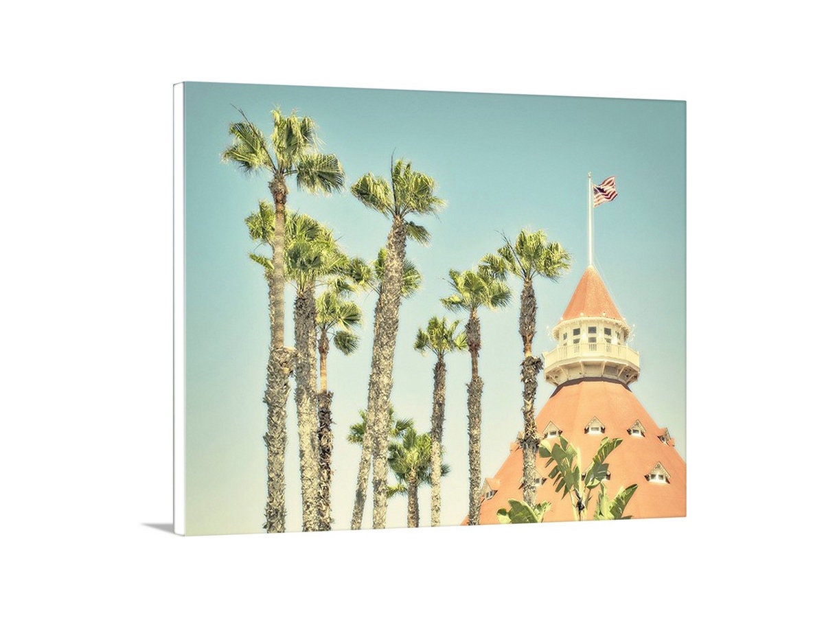 Hotel del Coronado San Diego Art Print | Vintage Beach Resort Photography with Palm Trees | Southern California Coastal Wall Decor Gift