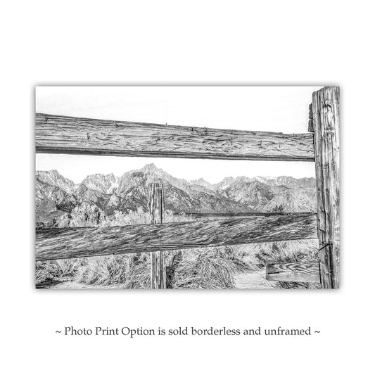 Eastern Sierras Art Print | Black & White Owens Valley Picture