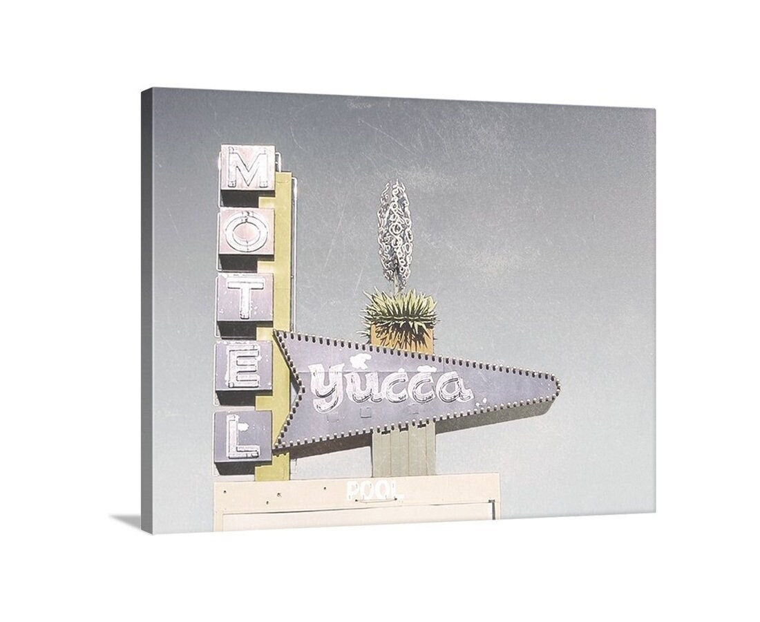 Midcentury Route 66 Wall Decor | Retro Vegas Neon Motel Artwork