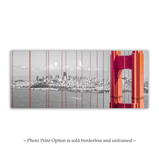 San Francisco Panoramic Wall Art with Golden Gate Bridge