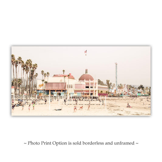 Santa Cruz Beach Boardwalk Panorama - Monterey Bay Volleyball Print