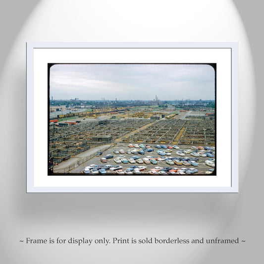 Chicago Union Stockyards Art - Vintage Mid-Century Photography Print