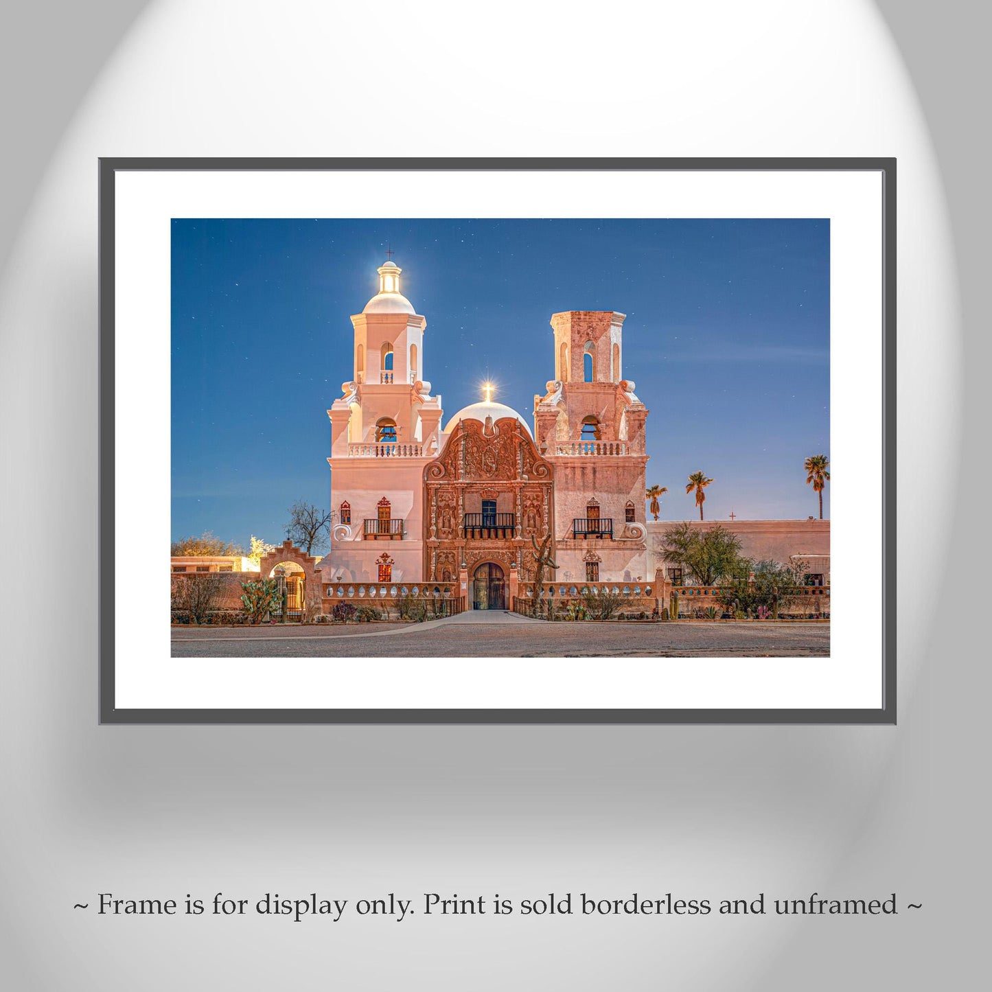 White Dove of the Desert San Xavier del Bac Tucson Mission Night Photo