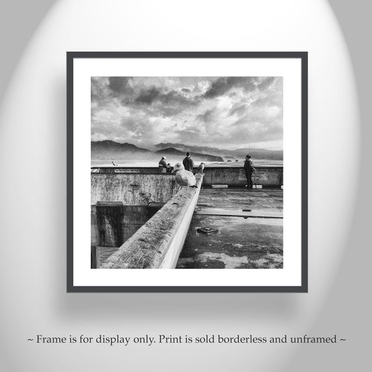 Pacifica Pier Black & White Art Print | California Coastal Wall Art