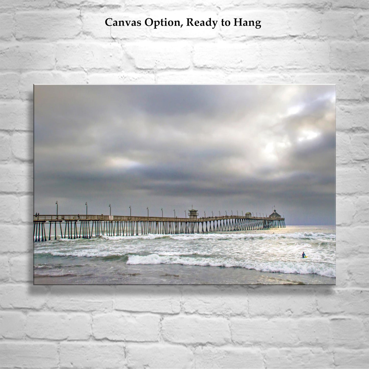 Imperial Beach Pier San Diego Surf Art Print | California Coastal Photography with Surfers | Ocean Wall Decor Gift for Home or Office