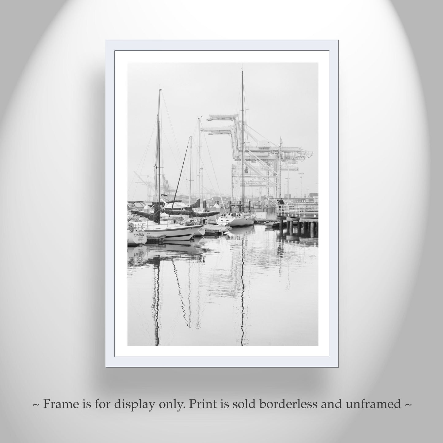 Jack London Square Port Picture – Oakland CA Harbor in Black and White