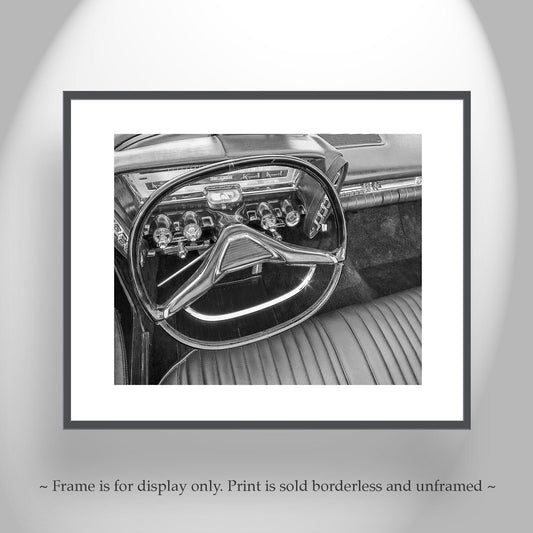 Chrysler Imperial Art Print | Vintage Black & White Car Photo