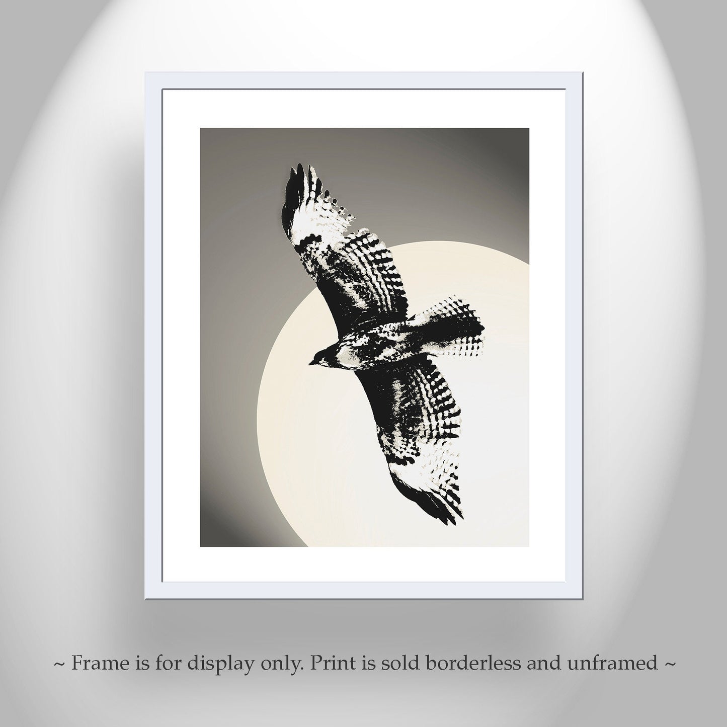 Minimalist Hawk in Flight Wall Art – Tucson Bird Silhouette Print