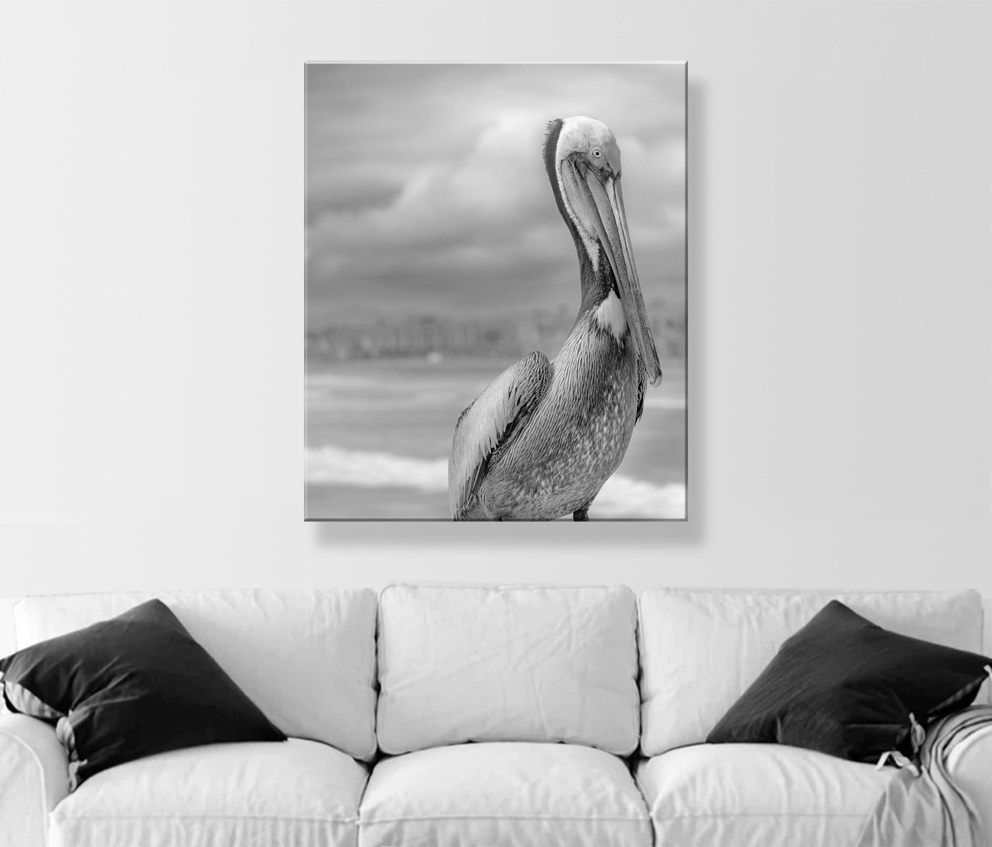 Pelican Art in Black and White | Sea Bird Photography at Oceanside Pier, San Diego California