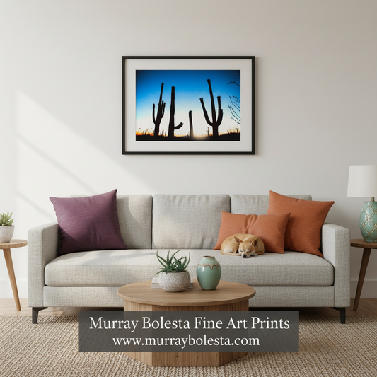 Cactus Sunset Silhouette Print – Arizona Saguaro Desert Wall Art