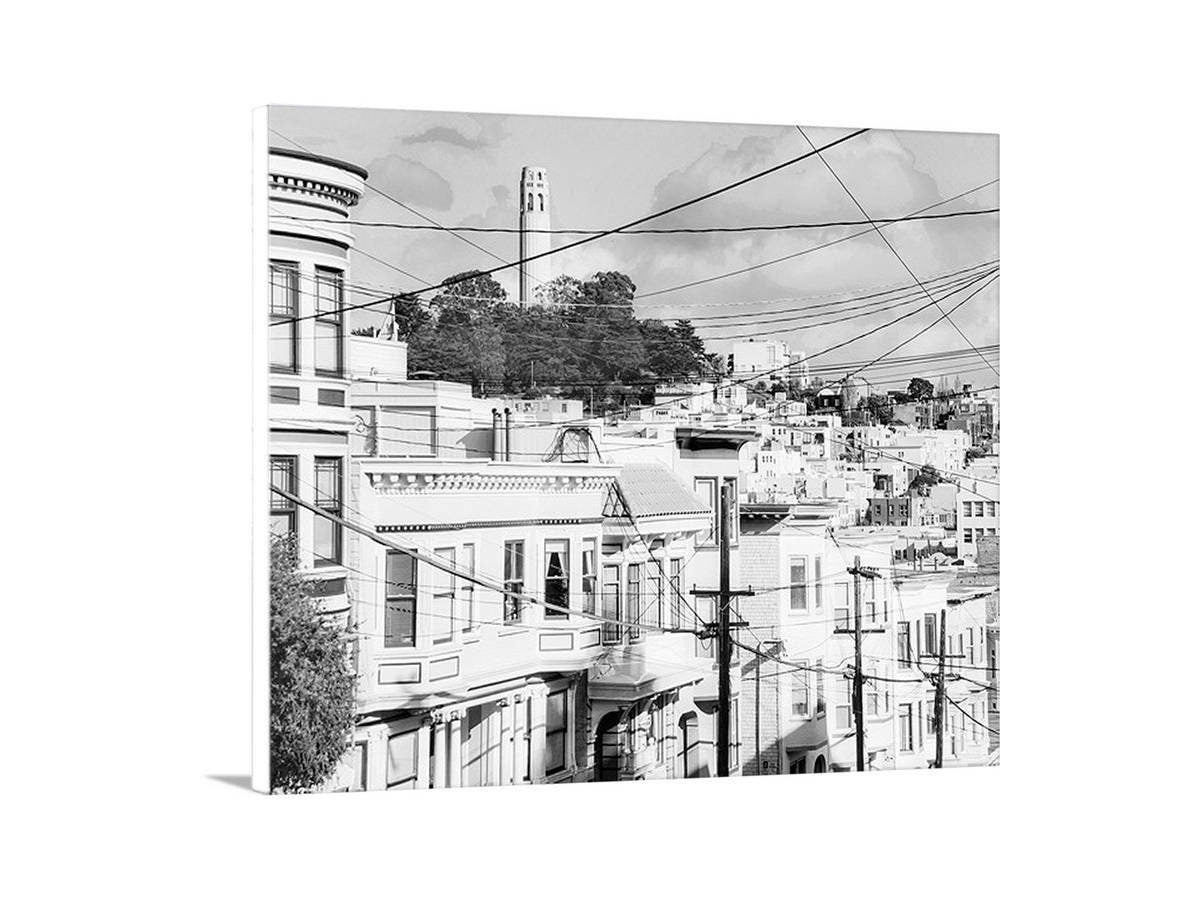 Coit Tower San Francisco Photography in Black and White with Telegraph Hill