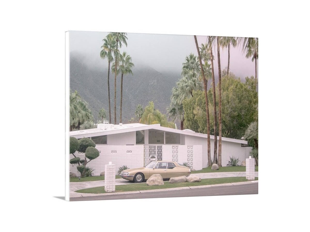 Palm Springs Midcentury Modern Home With Vintage Maserati SM Art Print