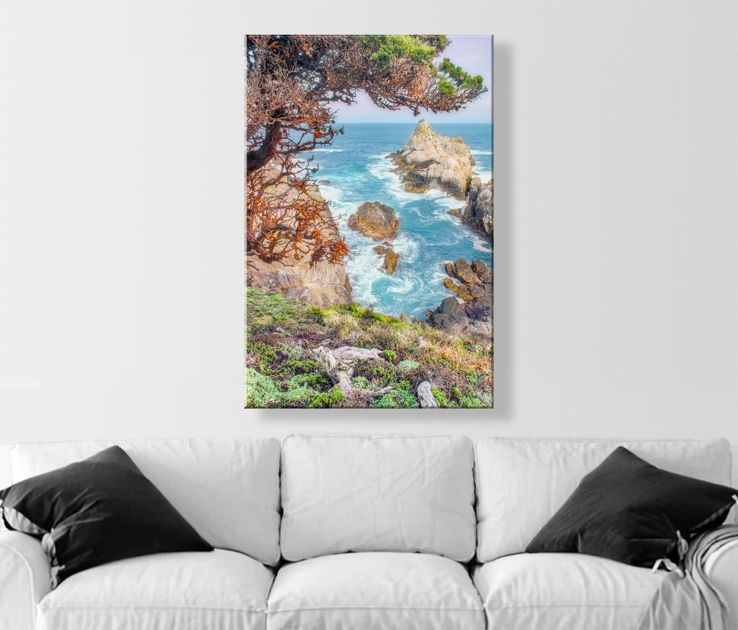 Point Lobos Ocean Waves Artwork | Carmel by the Sea Vertical Wall Art