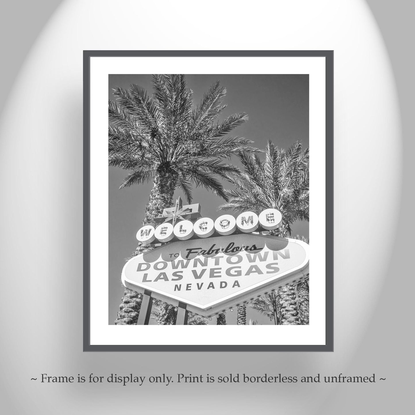 Vintage Vegas Art Print | Black and White Neon Art Decor