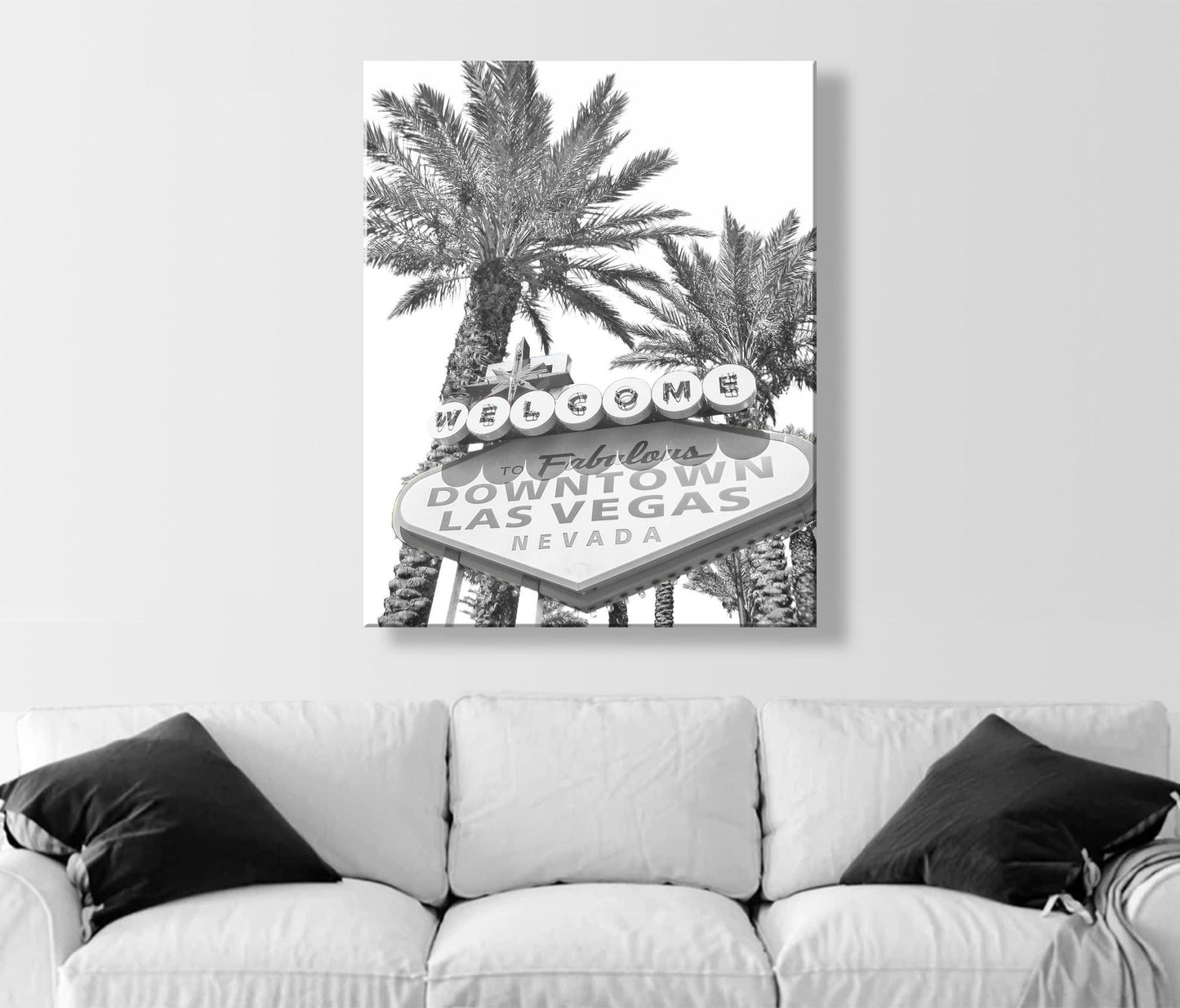 Las Vegas Vintage Neon Welcome Sign | Art print in Black and White