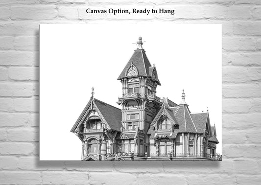 Carson Mansion Print – Eureka Ingomar Club Architecture Art