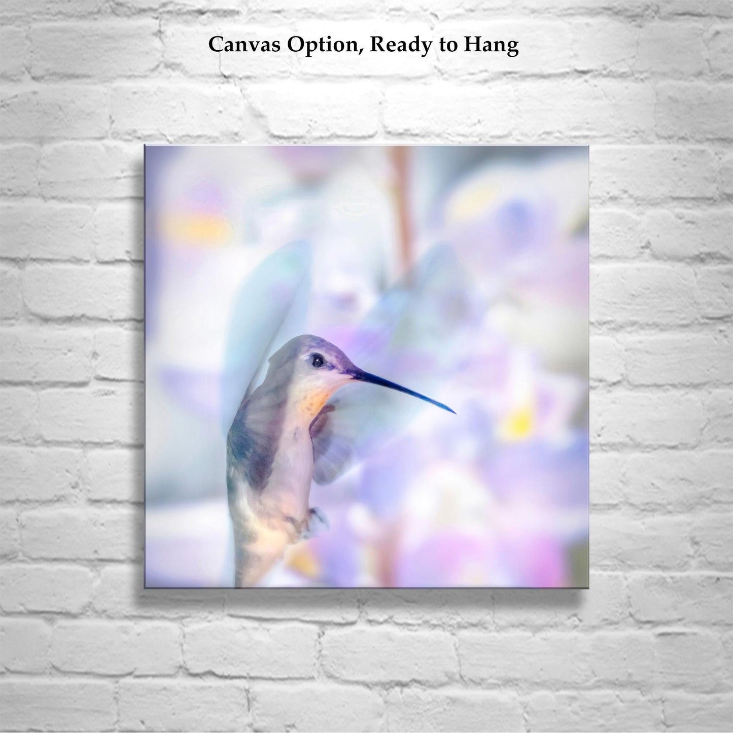 Hummingbird in Flight Art in Pastel Blue | Gift for Bird Lovers