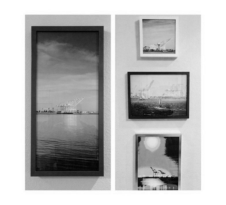 Oakland Art Print | Port of Oakland Harbor Cranes in Black and White