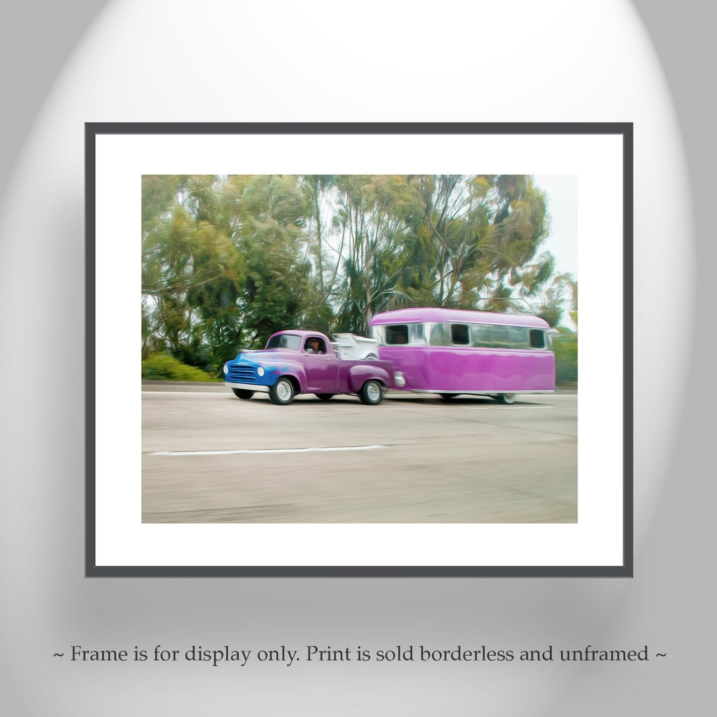 Studebaker Truck Art Print with Vintage Airstream Trailer | Truck Lover Gift