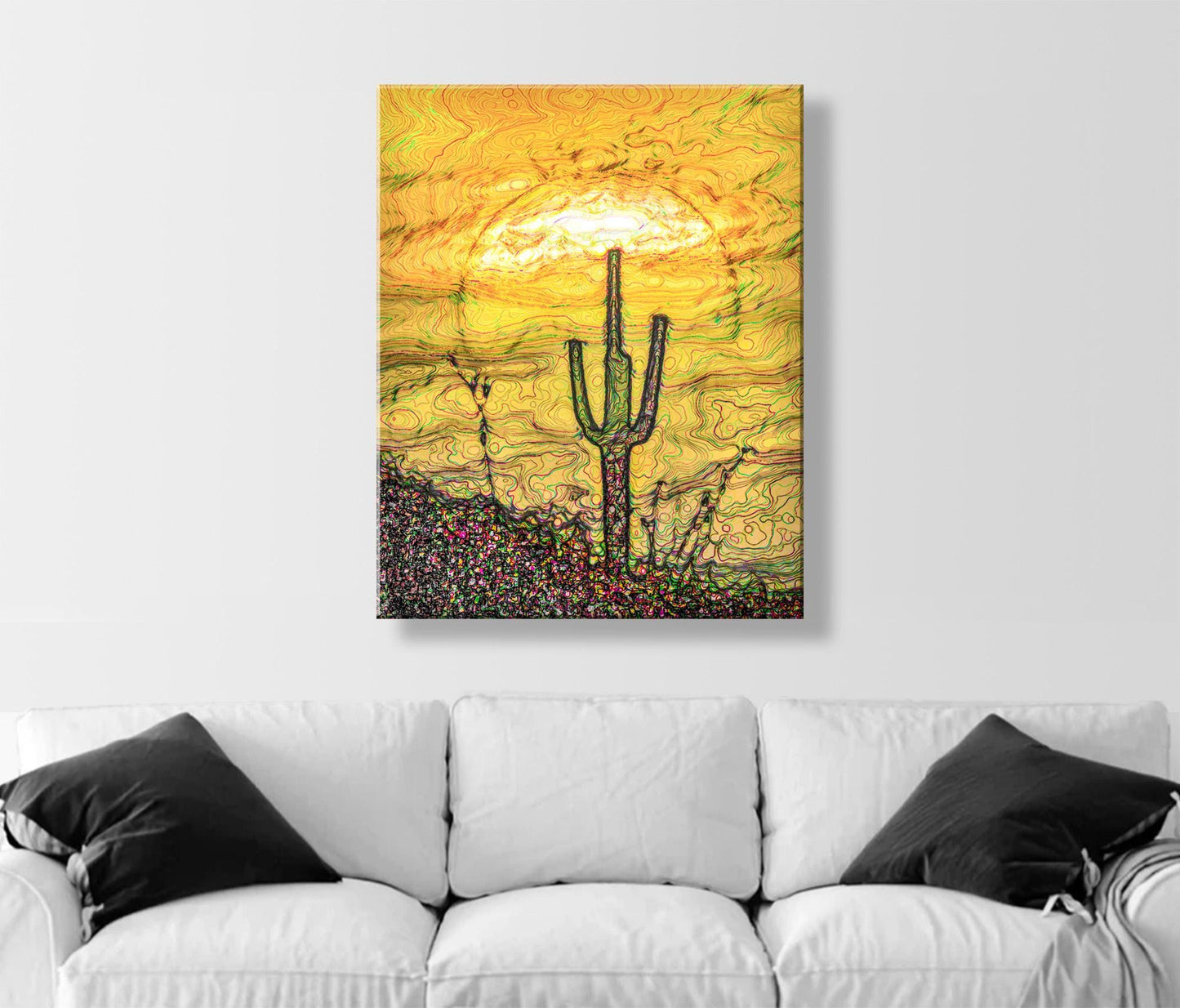 Arizona Art | Desert Saguaro Cactus Sunset | Southwest Wall Decor