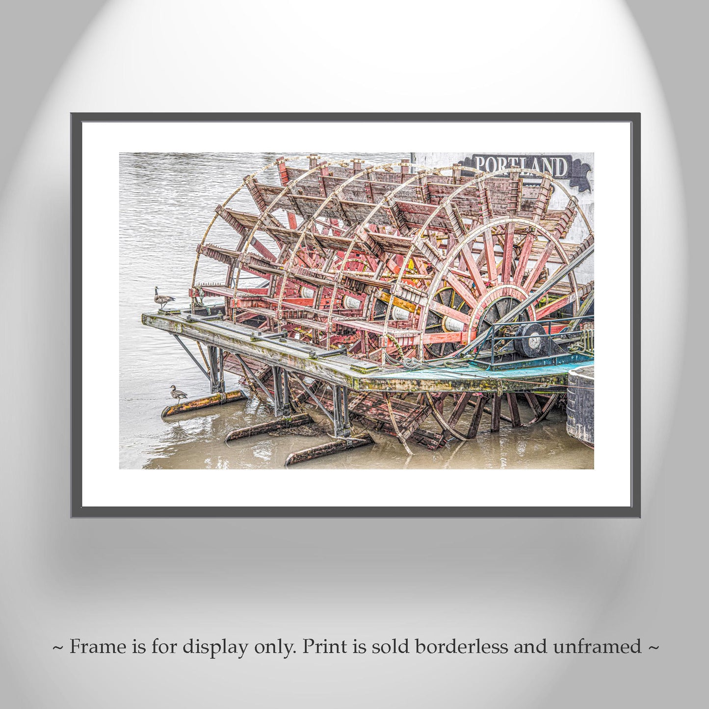 Portland Oregon Paddlewheeler Riverboat Art Print | Vintage Sternwheeler on Willamette River | Nautical Wall Art for Home or Office