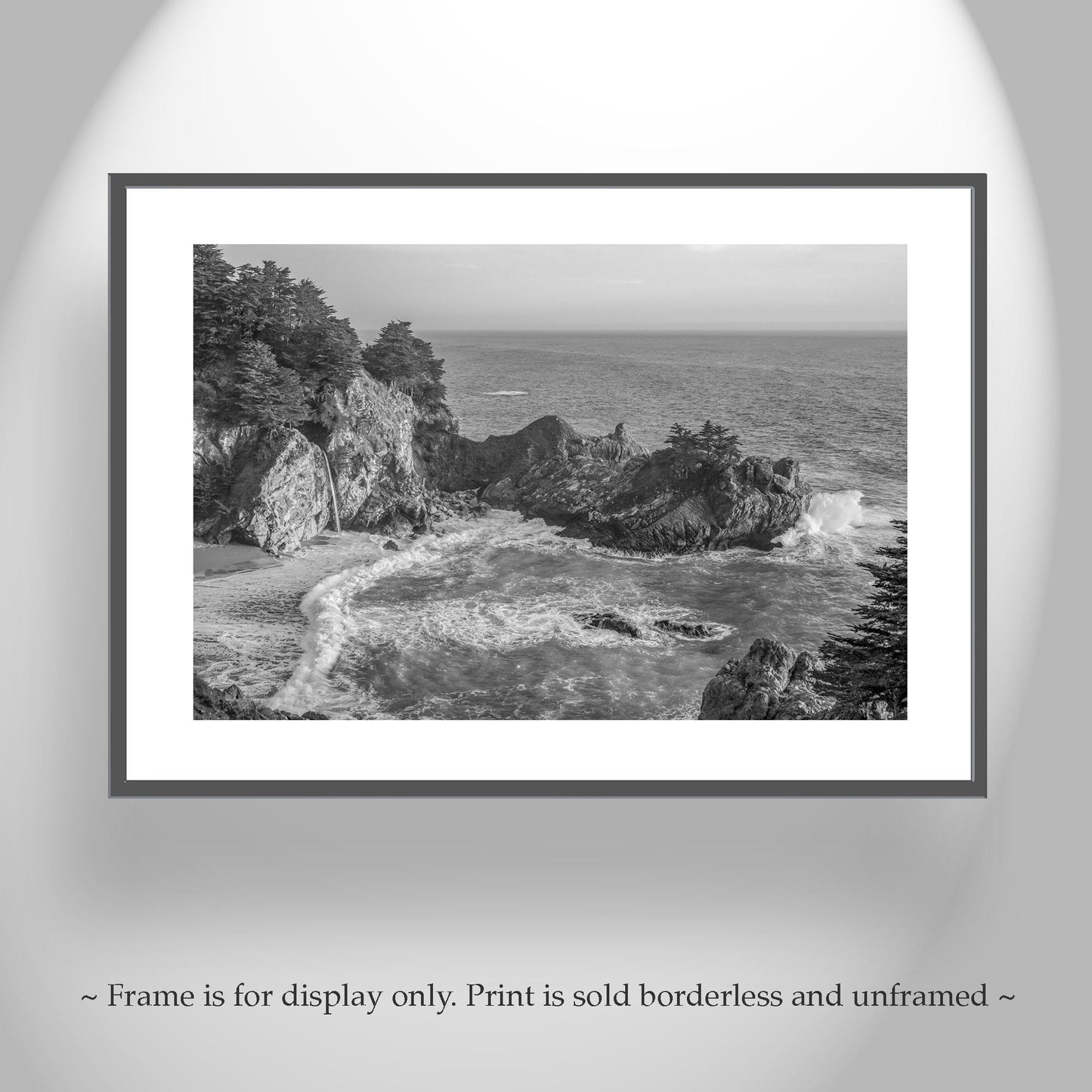 Ocean Photography at Big Sur Beach with McWay Falls in Color or Black and White | Pacific Coast Seascape Art Gift for Home or Office