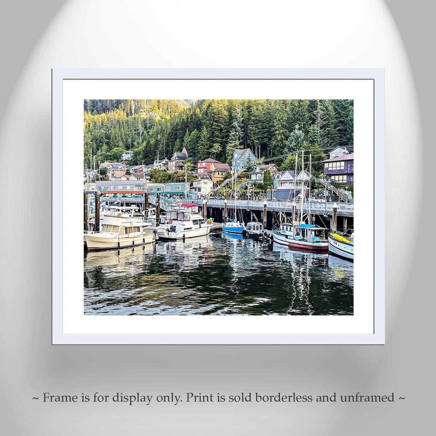 Ketchikan Alaska Fishing Boat Art with Harbor