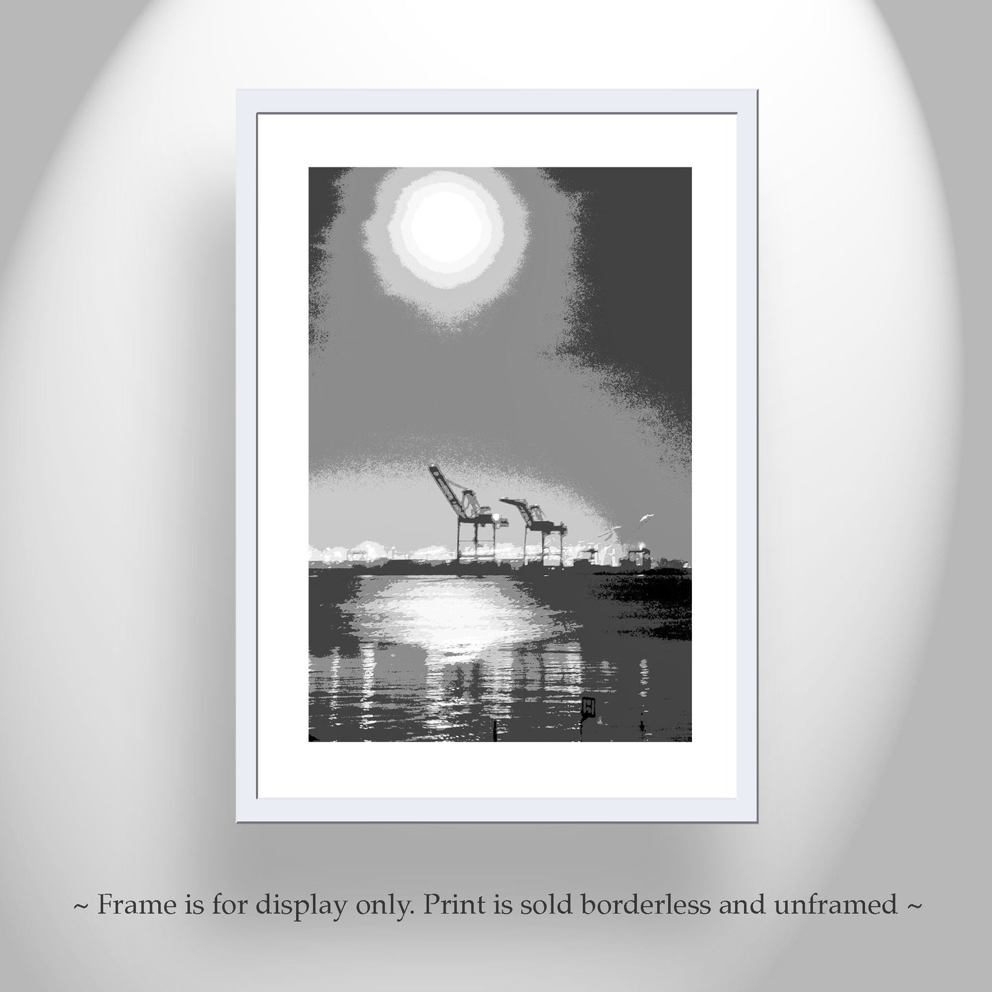 Oakland Art Print | Port of Oakland Harbor Cranes in Black and White