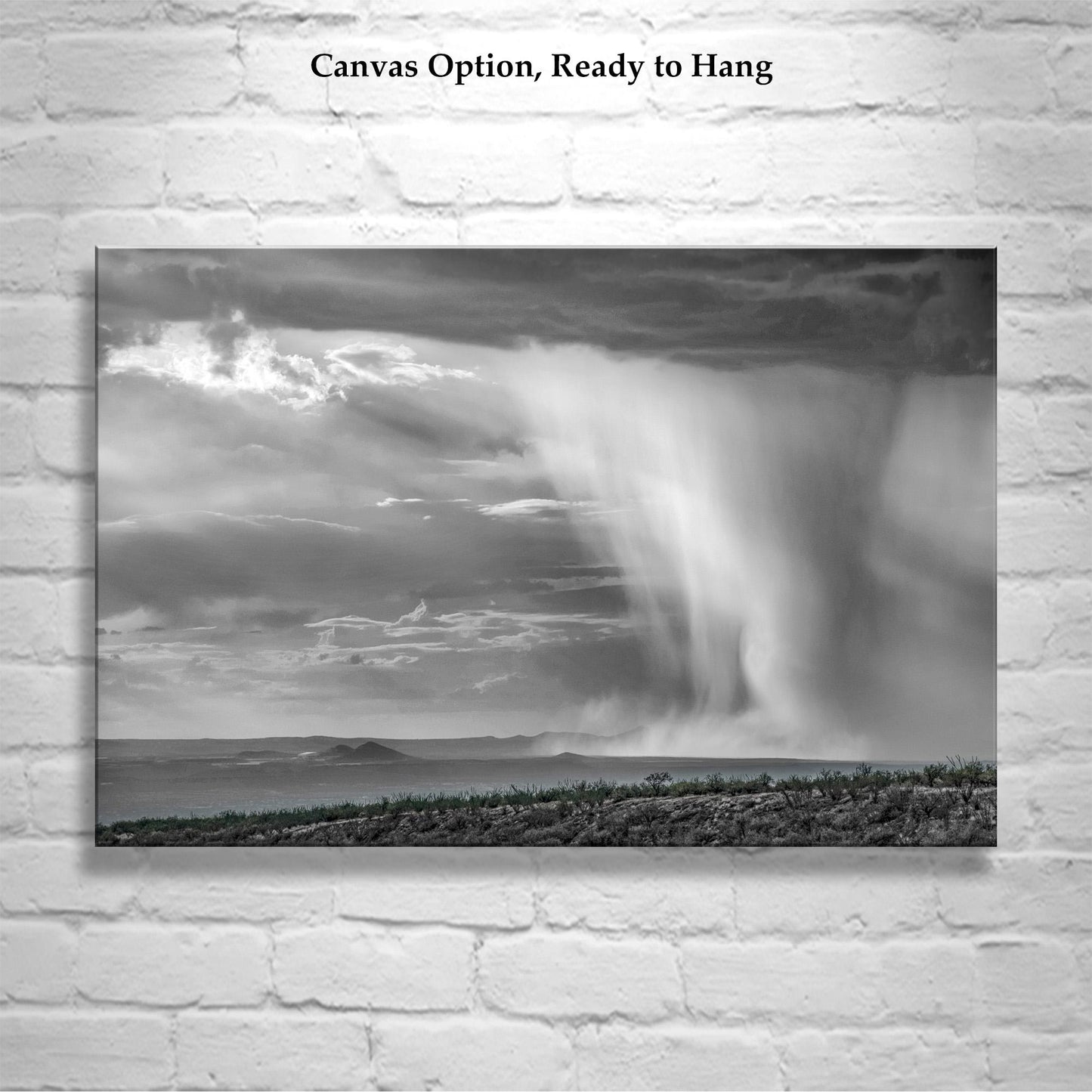 Southwestern Monsoon Rain Storm Wall Art – Arizona Black & White Art