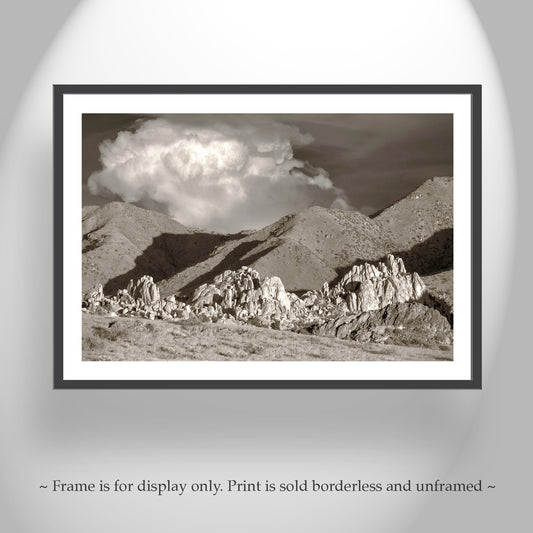 Benson Arizona Texas Canyon Desert Landscape - Amerind Foundation Sepia Print