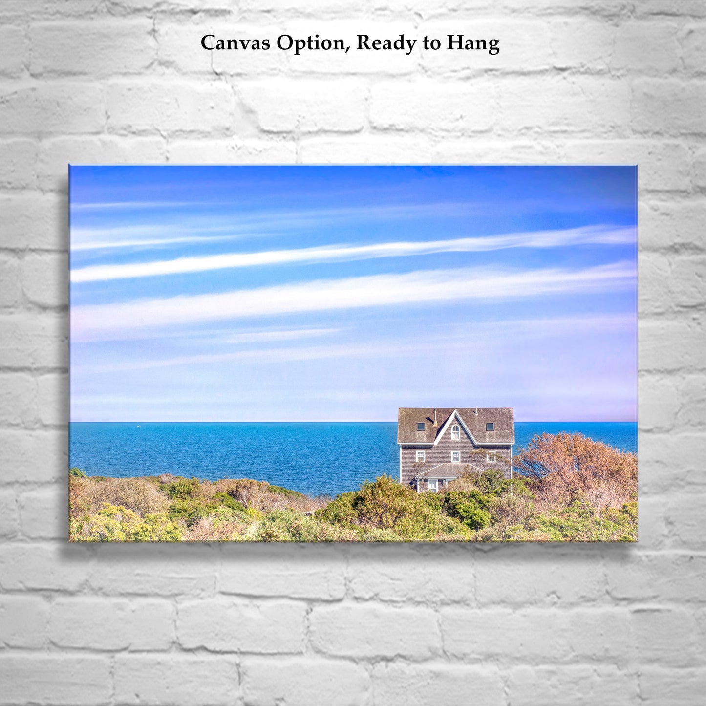Block Island Rhode Island Art Photography with Seaside Cottage | Wall Decor Gift for Home or Office