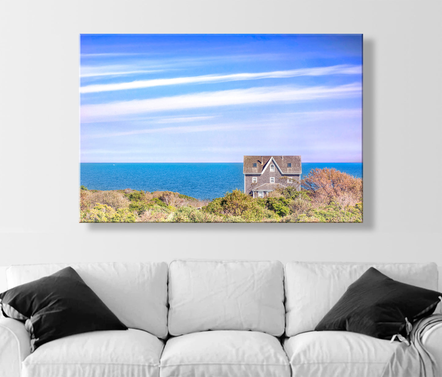 Block Island Rhode Island Art Photography with Seaside Cottage | Wall Decor Gift for Home or Office
