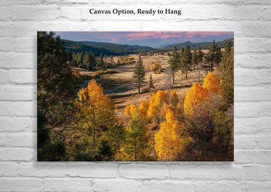 Northeast California Ranch Landscape Photograph with Fall Colors & Aspen Trees
